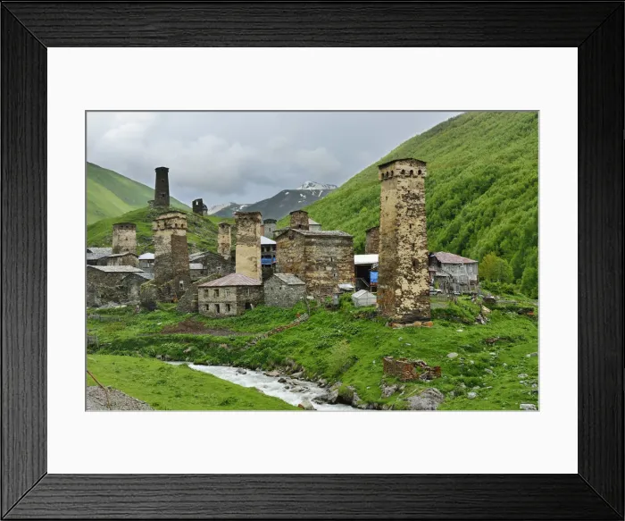Framed Print : The mountain village of Ushguli. A UNESCO World Heritage Site. Upper Svanetia, Georgia Framed Print : The mountain village of Ushguli. A UNESCO World Heritage Site. Upper Svanetia, Georgia