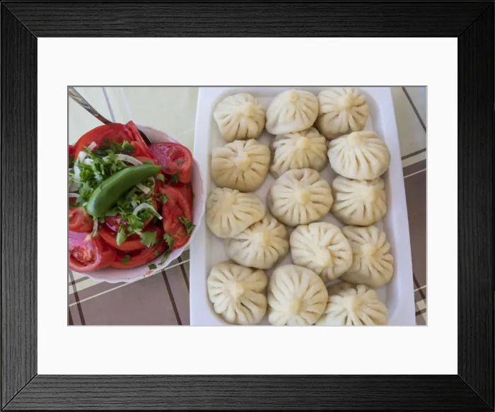 Framed Print : Khinkali is a Georgian dumpling filled with beef or lamb. Tbilisi, Georgia. Caucasus Framed Print : Khinkali is a Georgian dumpling filled with beef or lamb. Tbilisi, Georgia. Caucasus