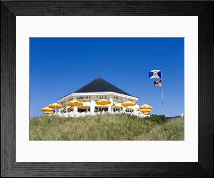 Framed Print : Cafe, Mariens height, Norderney, East Friesland, Germany Framed Print : Cafe, Mariens height, Norderney, East Friesland, Germany