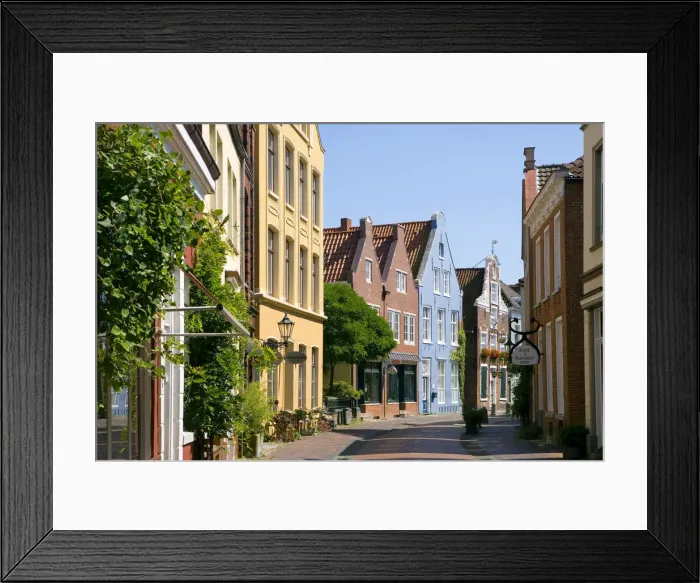 Framed Print : Old Town, Blank, East Friesland, Lower Saxony, Germany