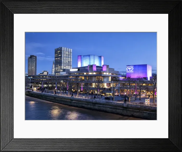 Framed Print : UK, London, National Theatre and Royal Festivall Hall at dusk