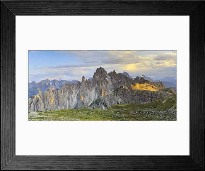 Framed Print : Italy, Veneto, Sunset on Cadini di Misurina on the northwest side