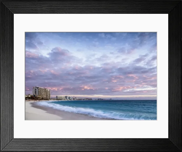 Framed Print : Mexico, Quintana Roo, Cancun Riviera at dawn Framed Print : Mexico, Quintana Roo, Cancun Riviera at dawn