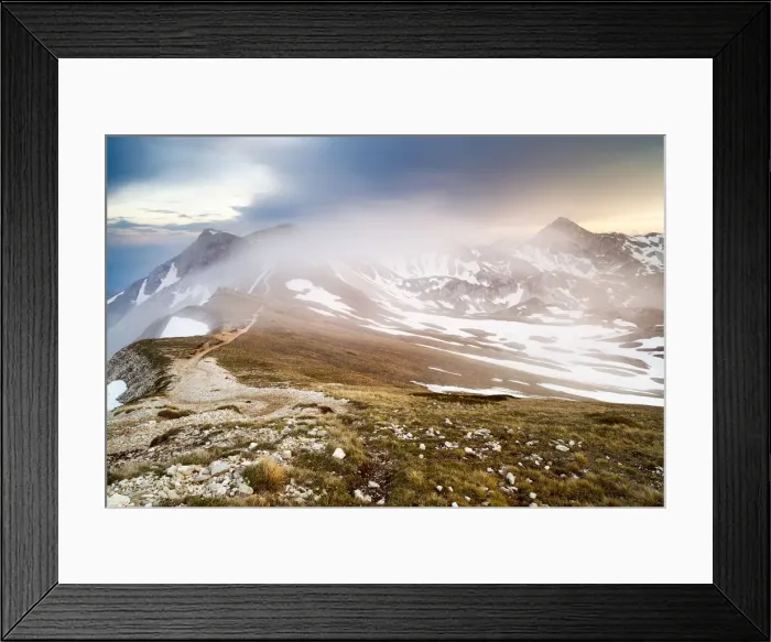 Framed Print : Italy, Abruzzo, From Sella di Monte Aquila Campo Pericoli and Portella ridge at sunset Framed Print : Italy, Abruzzo, From Sella di Monte Aquila Campo Pericoli and Portella ridge at sunset