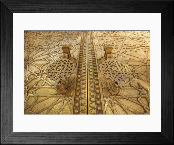Framed Print : Morocco, Fes, Detail of the gates of the Imperial Palace in Fes