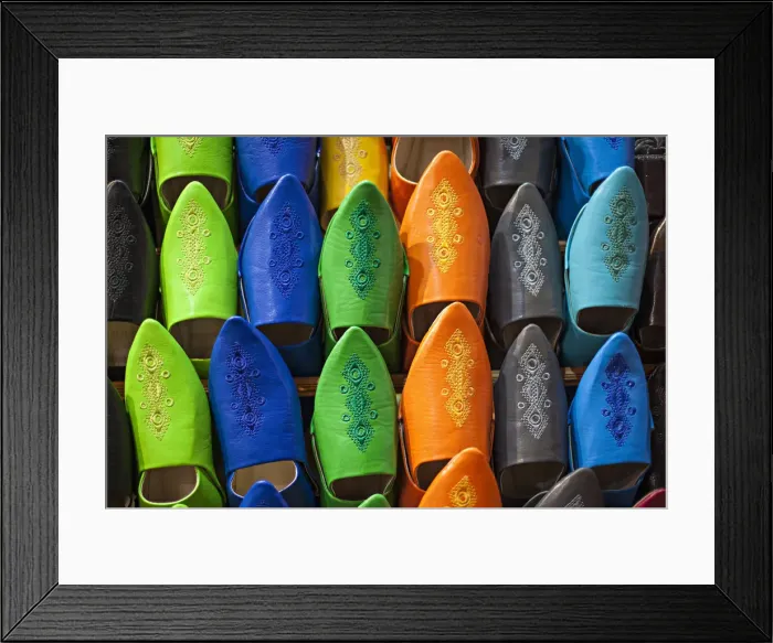 Framed Print : Morocco, Al-Magreb, Typical Moroccan footwear Framed Print : Morocco, Al-Magreb, Typical Moroccan footwear