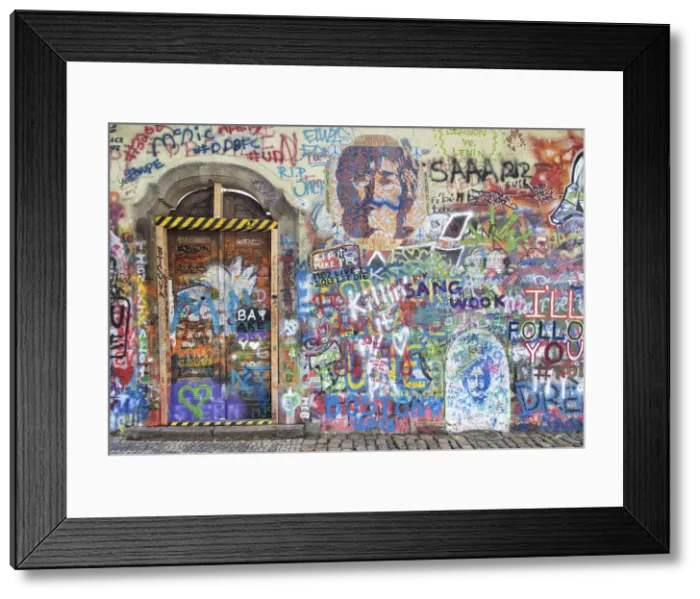 Framed Print : Czech Republic, Prague, The John Lennon Wall in Mala Strana Framed Print : Czech Republic, Prague, The John Lennon Wall in Mala Strana