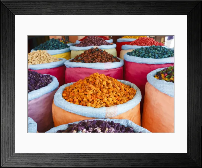 Framed Print : Morocco, Marrakech, Spices and scents of Morocco Framed Print : Morocco, Marrakech, Spices and scents of Morocco
