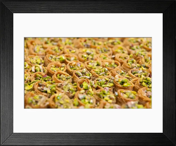 Framed Print : Israel, Bethlehem, Baklava pastries Framed Print : Israel, Bethlehem, Baklava pastries
