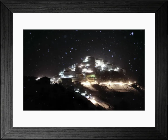 Framed Print : Italy, Umbria, Castelluccio during a snow storm Framed Print : Italy, Umbria, Castelluccio during a snow storm