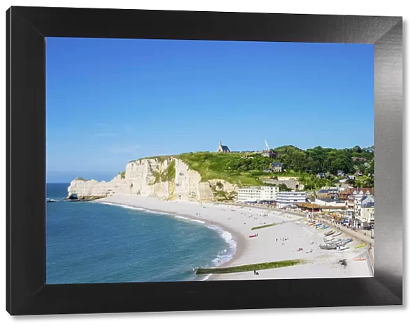 France, Normandy (Normandie), Seine-Maritime department The town of Etretat on the