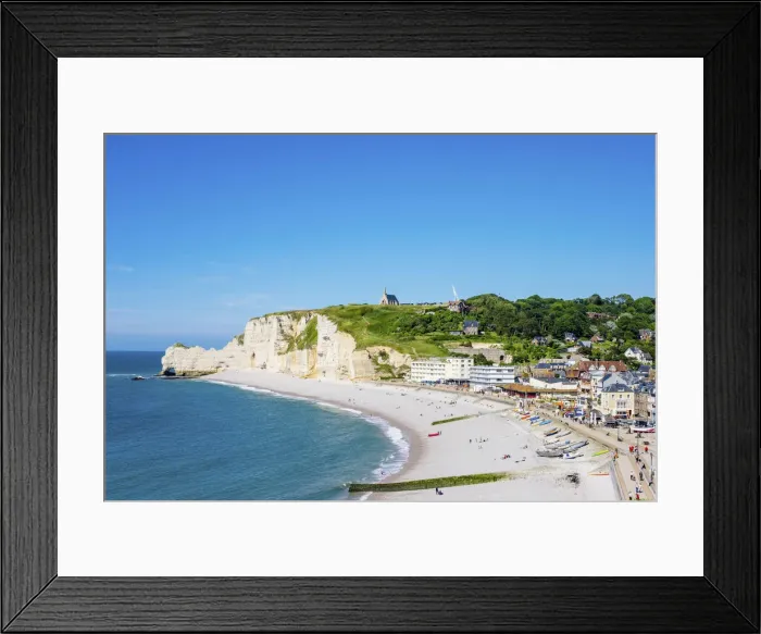 Framed Print : France, Normandy (Normandie), Seine-Maritime department The town of Etretat on Framed Print : France, Normandy (Normandie), Seine-Maritime department The town of Etretat on