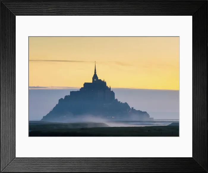 Framed Print : France, Normandy (Normandie), Manche department, Le Mont-Saint-Miichel silhouetted Framed Print : France, Normandy (Normandie), Manche department, Le Mont-Saint-Miichel silhouetted