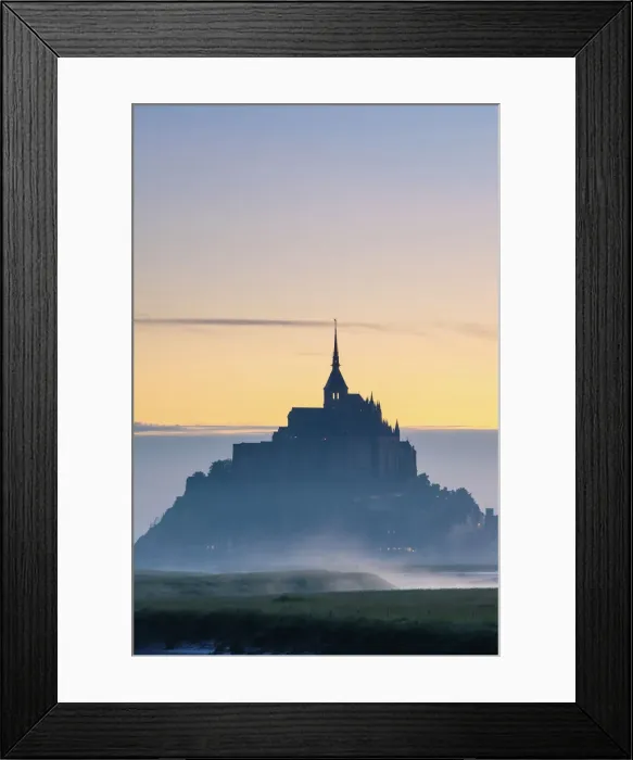Framed Print : France, Normandy (Normandie), Manche department, Le Mont-Saint-Miichel silhouetted Framed Print : France, Normandy (Normandie), Manche department, Le Mont-Saint-Miichel silhouetted