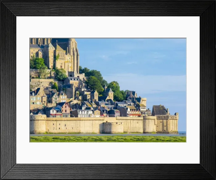 Framed Print : France, Normandy (Normandie), Manche department, Le Mont-Saint-Miichel. City walls