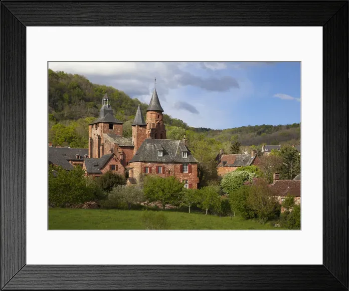 Framed Print : Collonges-la-Rouge church and village, Correze, Nouvelle-Aquitaine, France Framed Print : Collonges-la-Rouge church and village, Correze, Nouvelle-Aquitaine, France