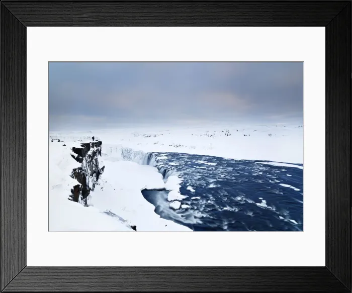 Framed Print : Iceland, Dettifoss, A picture of dettifoss during a cold morning