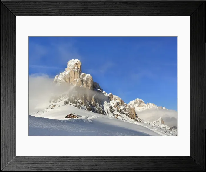 Framed Print : Italy, Cortina d Ampezzo, Passo Giau with view to mount Nuvolau