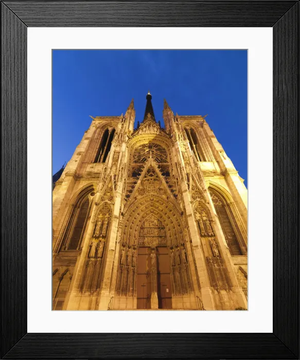 Framed Print : France, Normandy, Rouen, Notra dame cathedral at dusk Framed Print : France, Normandy, Rouen, Notra dame cathedral at dusk
