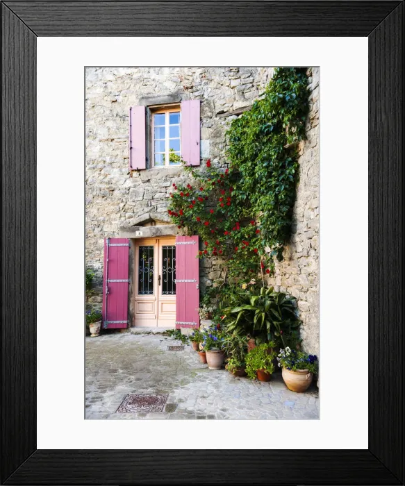 Framed Print : Traditional architecture in Aigne village, Languedoc-Roussillon, France Framed Print : Traditional architecture in Aigne village, Languedoc-Roussillon, France