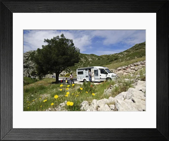 Framed Print : Motorhome, Les Alpilles, Provence, France Framed Print : Motorhome, Les Alpilles, Provence, France
