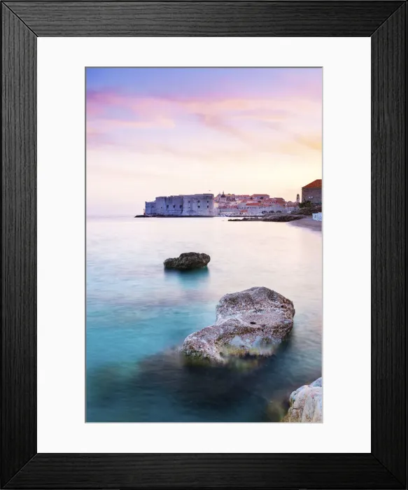 Framed Print : Croatia, Dalmatia, Dubrovnik, Old town, Sunset from Banya Beach Framed Print : Croatia, Dalmatia, Dubrovnik, Old town, Sunset from Banya Beach