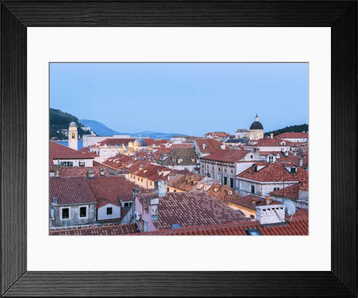 Framed Print : Dalmatia, Croatia, Dubrovnik. View over the rooftops of Dubrovnik old town at dusk Framed Print : Dalmatia, Croatia, Dubrovnik. View over the rooftops of Dubrovnik old town at dusk