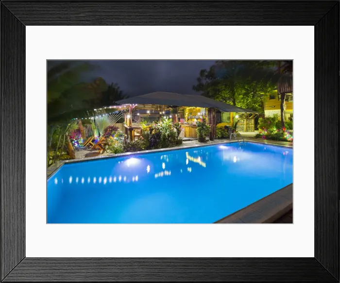 Framed Print : Dominica, Calibishie. Poz Restaurant and Bar Framed Print : Dominica, Calibishie. Poz Restaurant and Bar