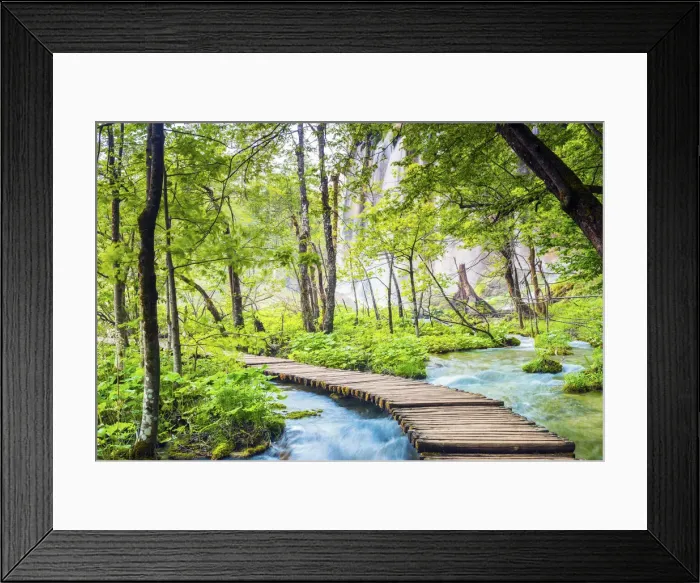 Framed Print : Croatia, Dalmatia, Plitvice lakes national parkk. boardwalk through the high lakes Framed Print : Croatia, Dalmatia, Plitvice lakes national parkk. boardwalk through the high lakes