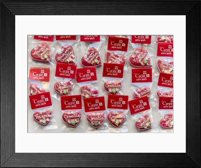 Framed Print : Licitars on sale in a souvenir shop of Zagreb, Croatia Framed Print : Licitars on sale in a souvenir shop of Zagreb, Croatia
