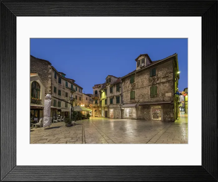 Framed Print : Night view of the medieval Brace Radic square, Split, Dalmatia, Croatia Framed Print : Night view of the medieval Brace Radic square, Split, Dalmatia, Croatia
