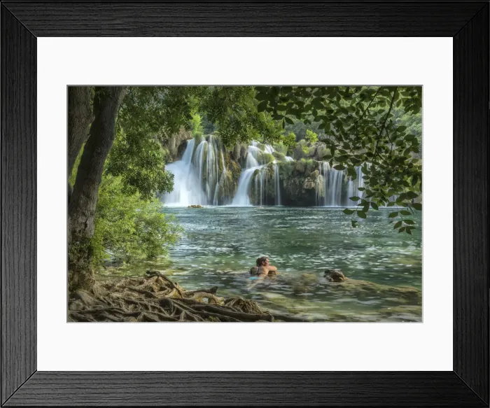 Framed Print : Europe, Balkan, Croatia, Krka National Park, Skradinski Buk waterfall Framed Print : Europe, Balkan, Croatia, Krka National Park, Skradinski Buk waterfall