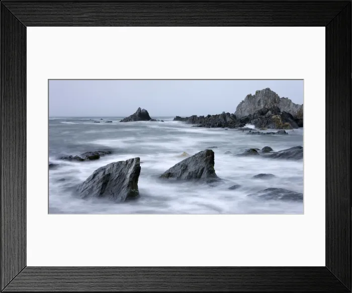 Framed Print : Stormy evening at Rockham Bay, North Devon, England. Spring Framed Print : Stormy evening at Rockham Bay, North Devon, England. Spring