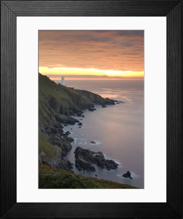 Framed Print : Spectacular sunrise behind Start Point Lighthouse in South Hams, Devon, England. Autumn Framed Print : Spectacular sunrise behind Start Point Lighthouse in South Hams, Devon, England. Autumn