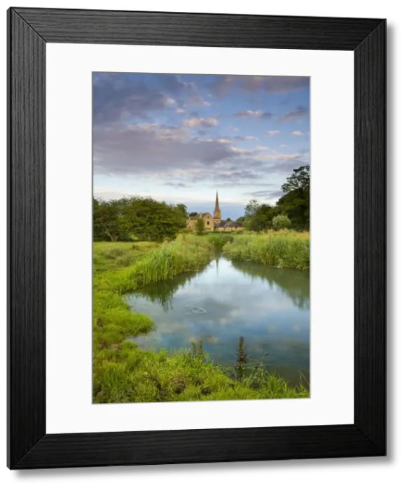 Framed Print : Burford Church spire reflected in the River Windrush watermeadows, Burford, The Cotswolds Framed Print : Burford Church spire reflected in the River Windrush watermeadows, Burford, The Cotswolds