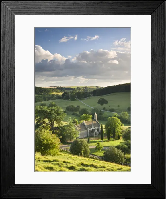 Framed Print : Church of St Mary the Virgin surrounded by beautiful countryside, Lasborough in Framed Print : Church of St Mary the Virgin surrounded by beautiful countryside, Lasborough in