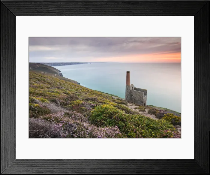 Framed Print : Sunset behind Towanroath Engine House, part of Wheal Coates Tin Mine on the Cornish Framed Print : Sunset behind Towanroath Engine House, part of Wheal Coates Tin Mine on the Cornish