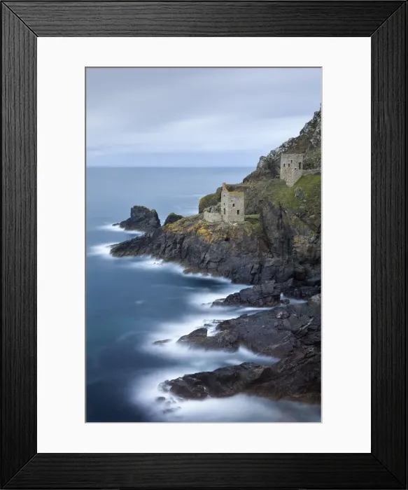Framed Print : The Crowns engine houses, a historic reminder of Cornwalls tin mining heyday, Botallack Framed Print : The Crowns engine houses, a historic reminder of Cornwalls tin mining heyday, Botallack