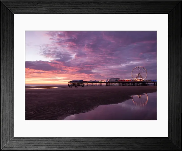 Framed Print : England, Lancashire, Blackpool, Central Pier Sunset Framed Print : England, Lancashire, Blackpool, Central Pier Sunset