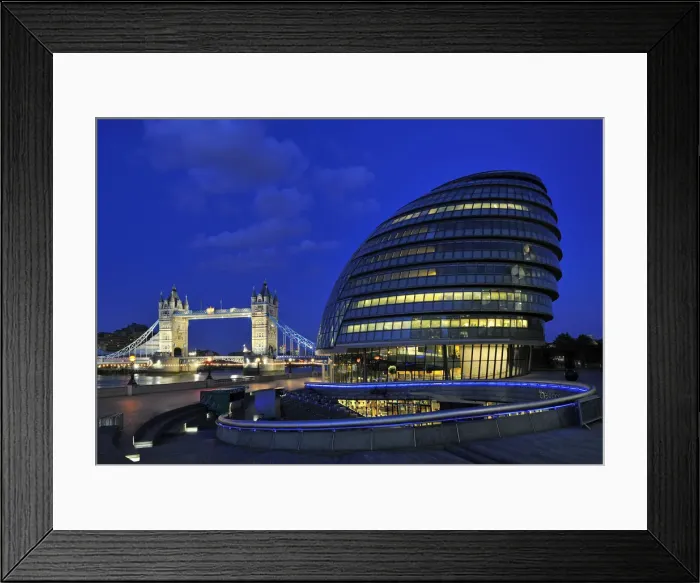 Framed Print : Europe, England, London, City Hall and Tower Bridge Framed Print : Europe, England, London, City Hall and Tower Bridge