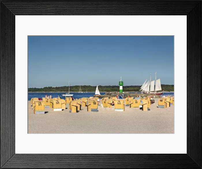 Framed Print : Beach with beach baskets, Travemünde, Lübeck, Baltic coast