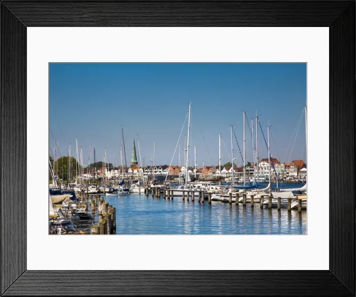 Framed Print : View from marina Priwall towards Travemünde, Lübeck, Baltic coast Framed Print : View from marina Priwall towards Travemünde, Lübeck, Baltic coast