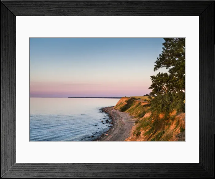 Framed Print : Cliff in evening light, Brodtener Ufer, Niendorf, Baltic coast, Schleswig-Holstein