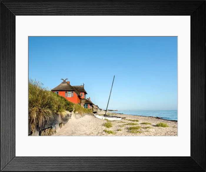 Framed Print : Houses on the beach, Nature reserve Graswarder, Heiligenhafen, Baltic coast Framed Print : Houses on the beach, Nature reserve Graswarder, Heiligenhafen, Baltic coast
