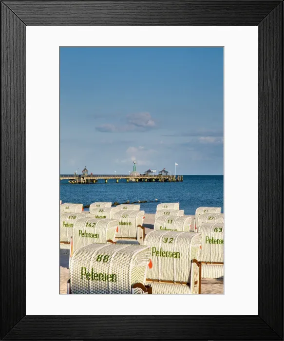 Framed Print : Beach with beach baskets, Gromitz, Baltic coast, Schleswig-Holstein, Germany Framed Print : Beach with beach baskets, Gromitz, Baltic coast, Schleswig-Holstein, Germany