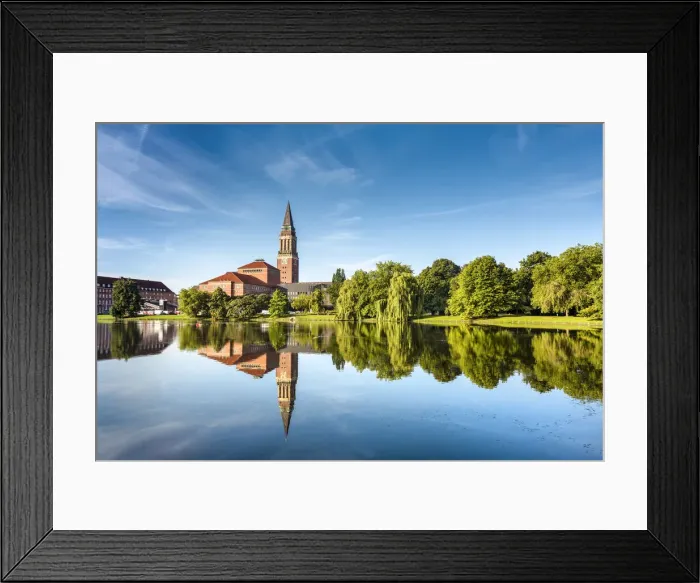 Framed Print : View towards town hall and opera, Kiel, Baltic coast, Schleswig-Holstein, Germany