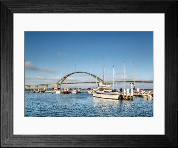 Framed Print : Marina, Fehmarnsund, Fehmarnsund bridge, Fehmarn island, Baltic coast, Schleswig-Holstein Framed Print : Marina, Fehmarnsund, Fehmarnsund bridge, Fehmarn island, Baltic coast, Schleswig-Holstein