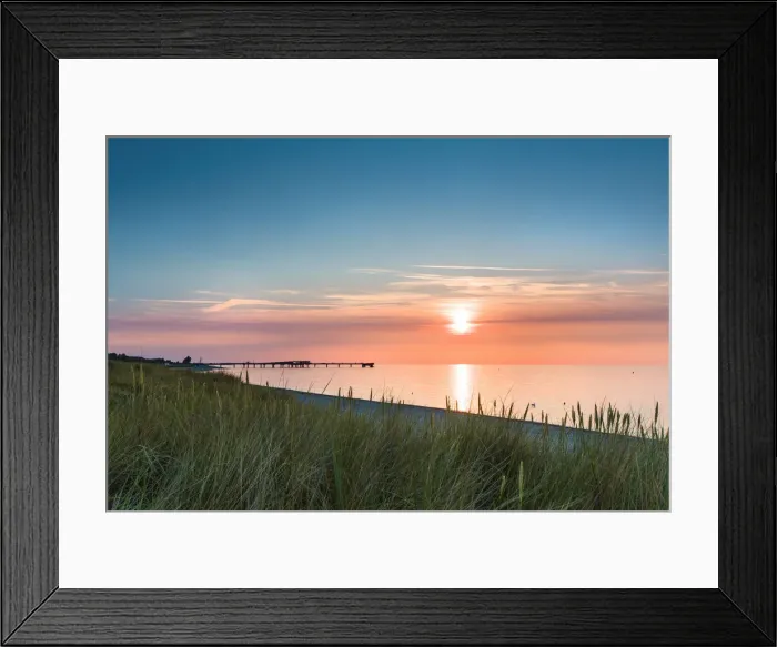 Framed Print : Sunset over the sea, Heiligenhafen, Baltic coast, Schleswig-Holstein, Germany Framed Print : Sunset over the sea, Heiligenhafen, Baltic coast, Schleswig-Holstein, Germany