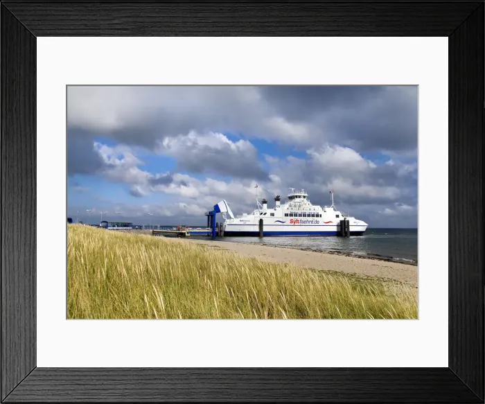Framed Print : Ferry to Denmark, List, Sylt Island, North Frisian Islands, Schleswig Holstein, Germany Framed Print : Ferry to Denmark, List, Sylt Island, North Frisian Islands, Schleswig Holstein, Germany