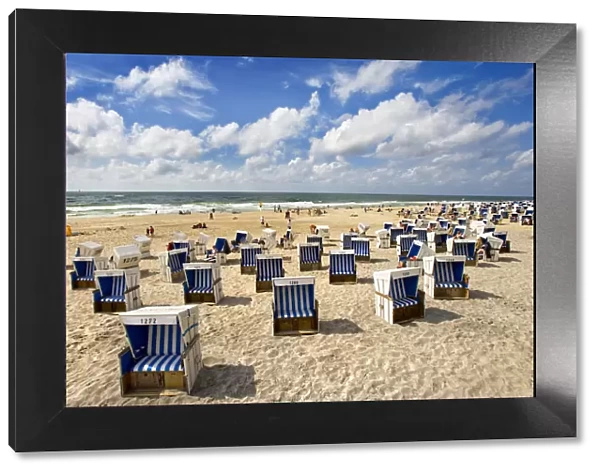 Beach with beach chairs, Westerland, Sylt Island, North Frisian Islands, Schleswig